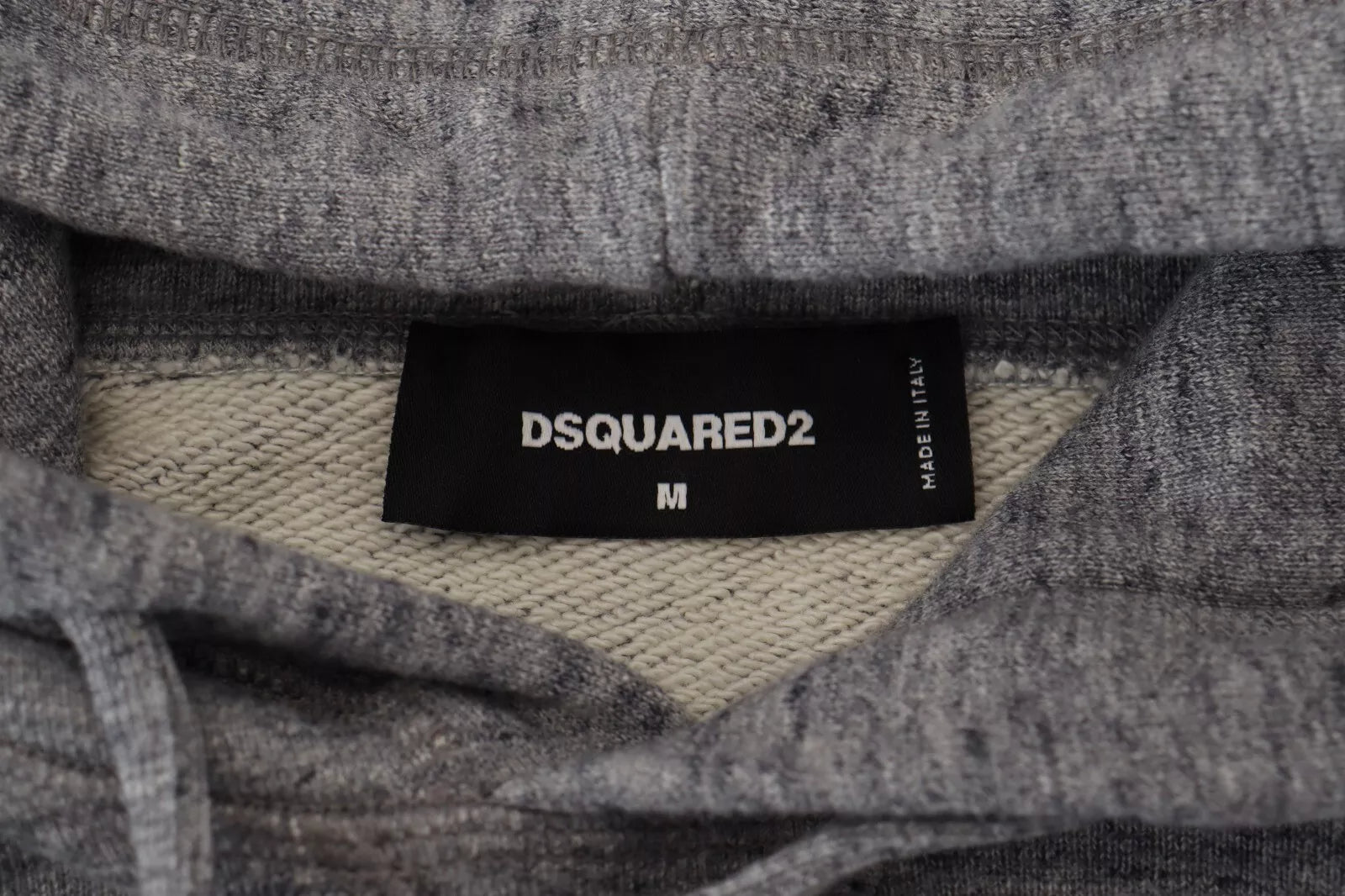 Erkekler için logo baskılı Dsquared² gri pamuklu kapüşonlu üst
